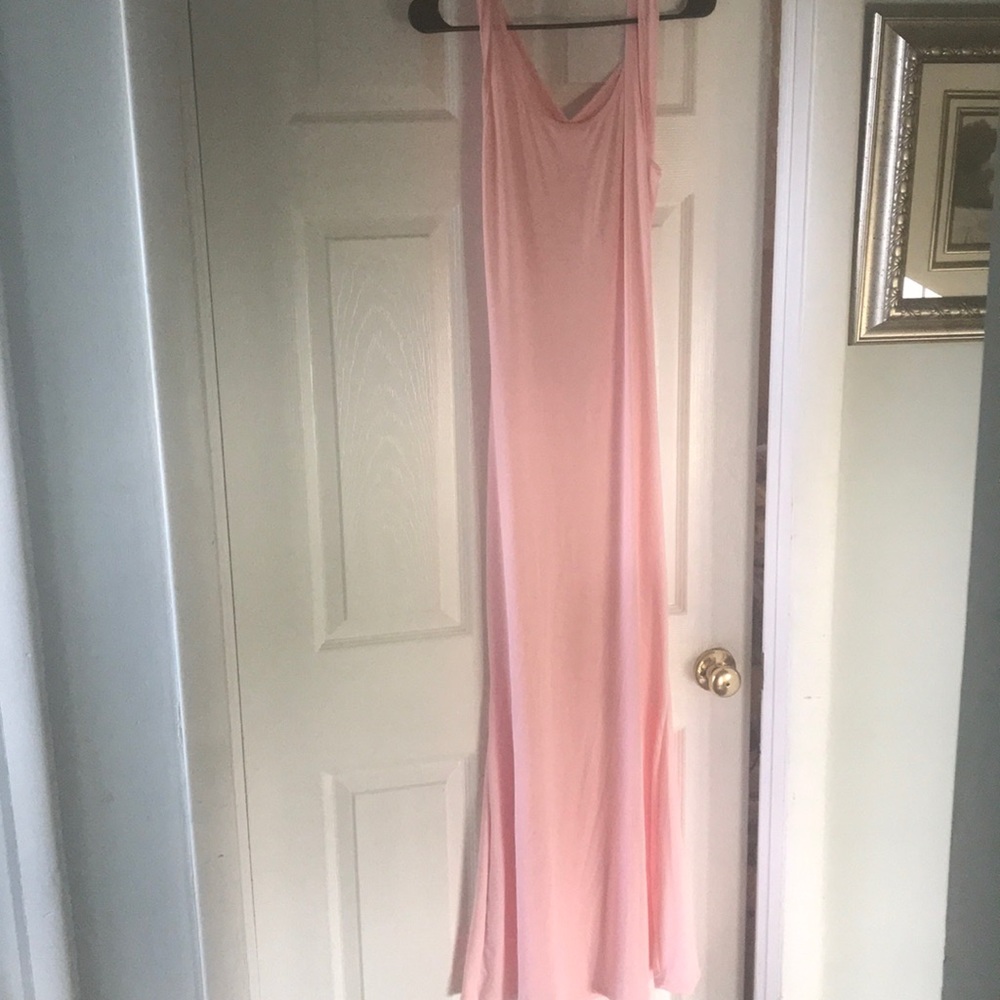 Light pink long maxi dress